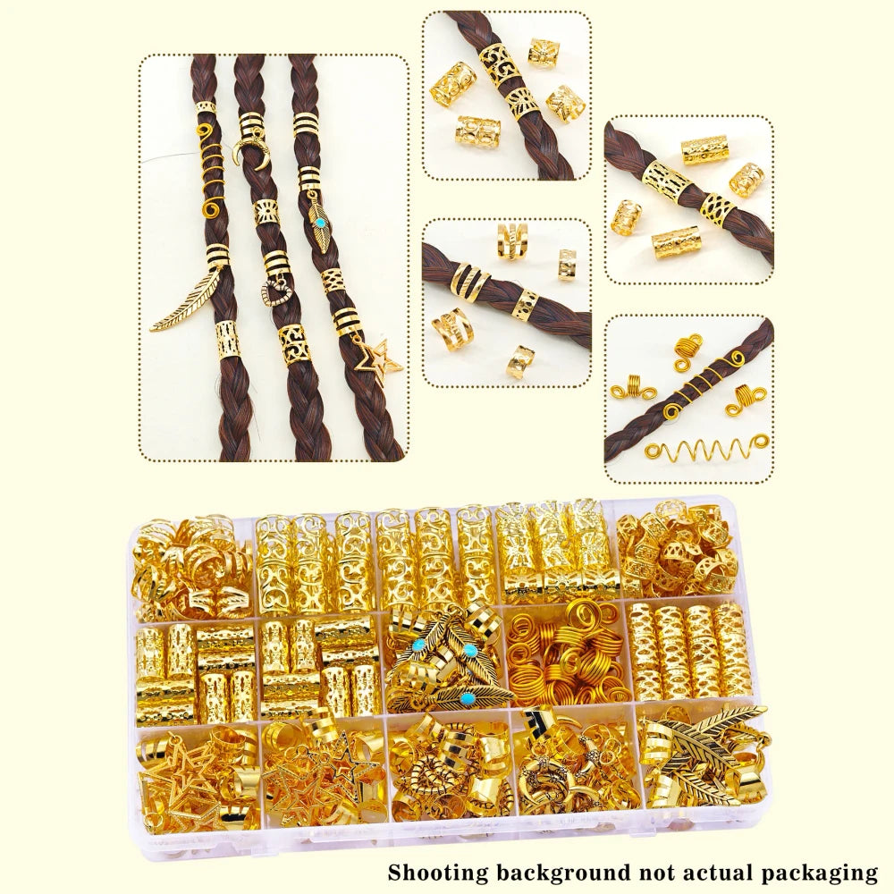 Metal Heart Braid Hair Rings