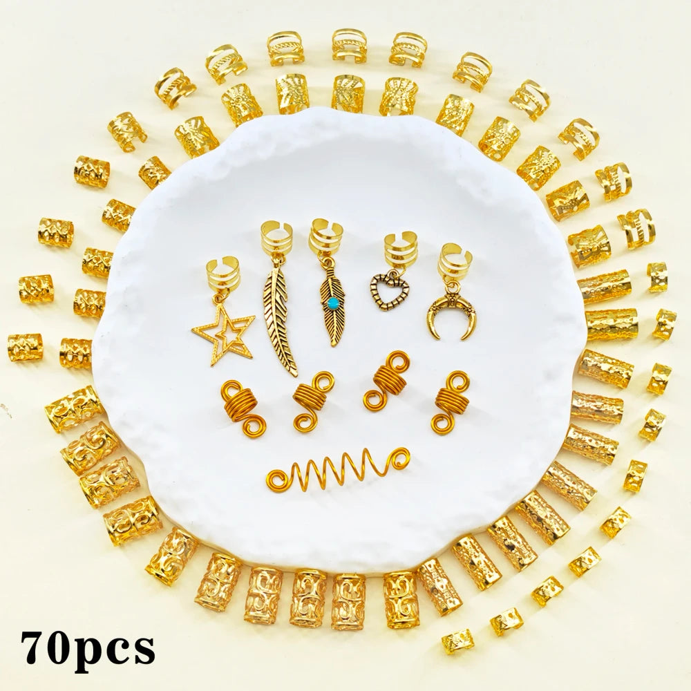 Metal Heart Braid Hair Rings