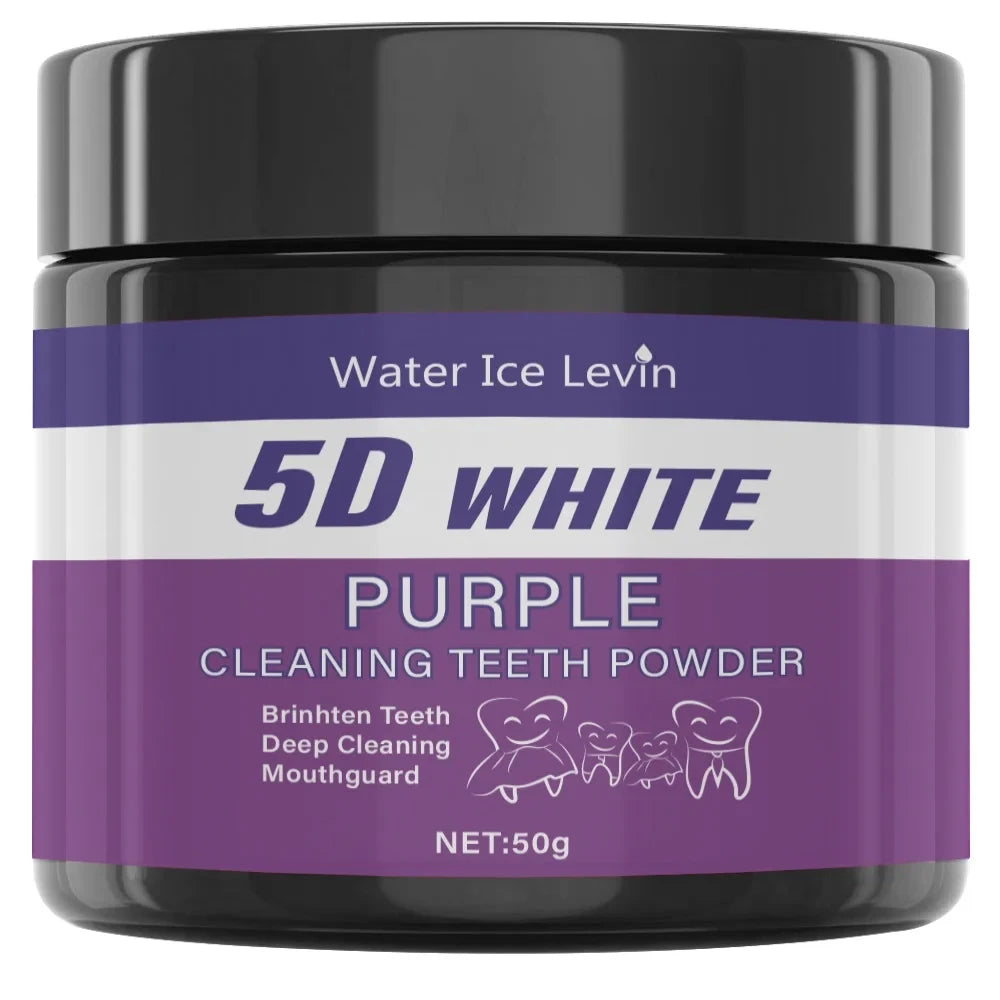 5D White Purple Teeth Cleaning Powder