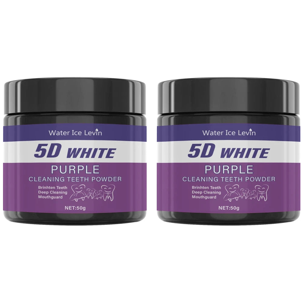 5D White Purple Teeth Cleaning Powder