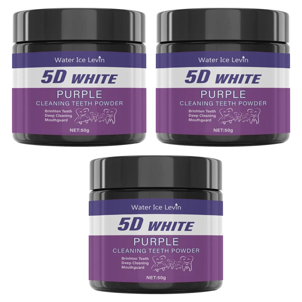 5D White Purple Teeth Cleaning Powder
